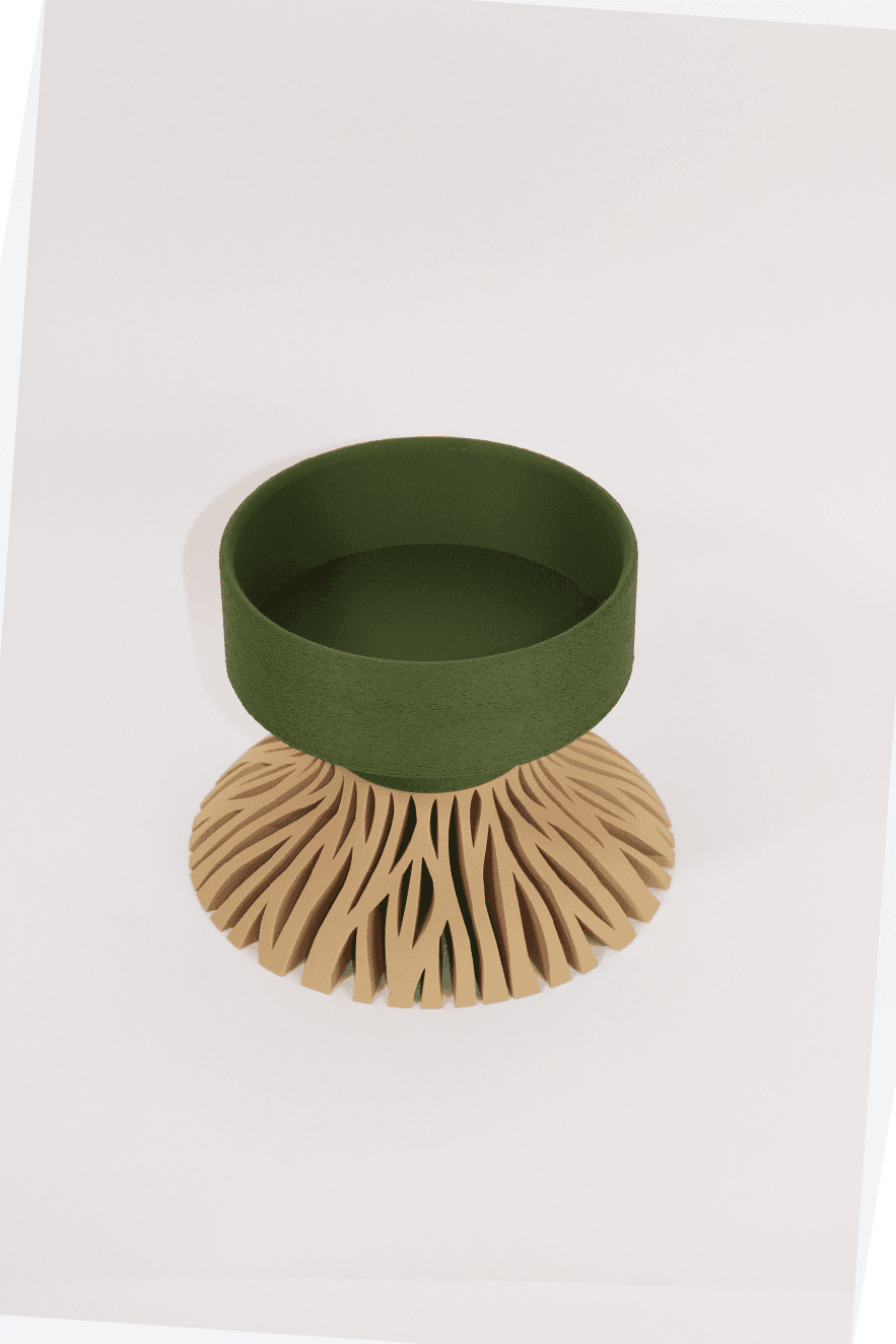 bambu latte brown and bambu dark green. used fuzzy skin for the pot to hide the seam