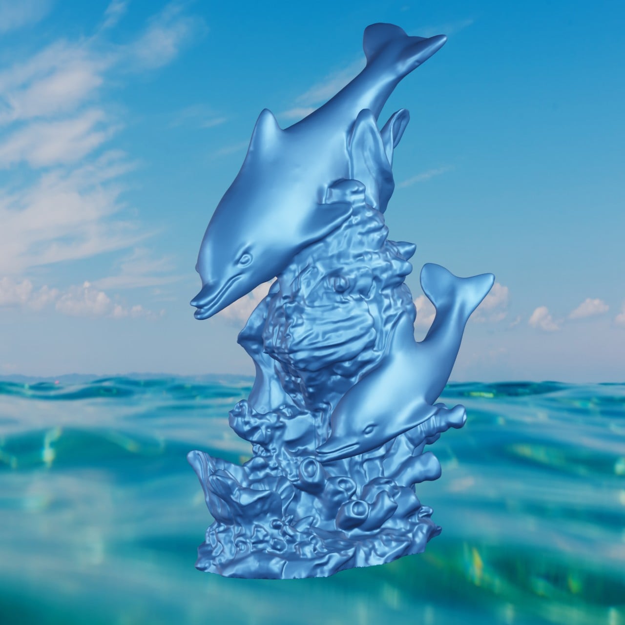 Dolphin seashell lookdown 3d model