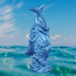 Dolphin seashell lookdown 3d model