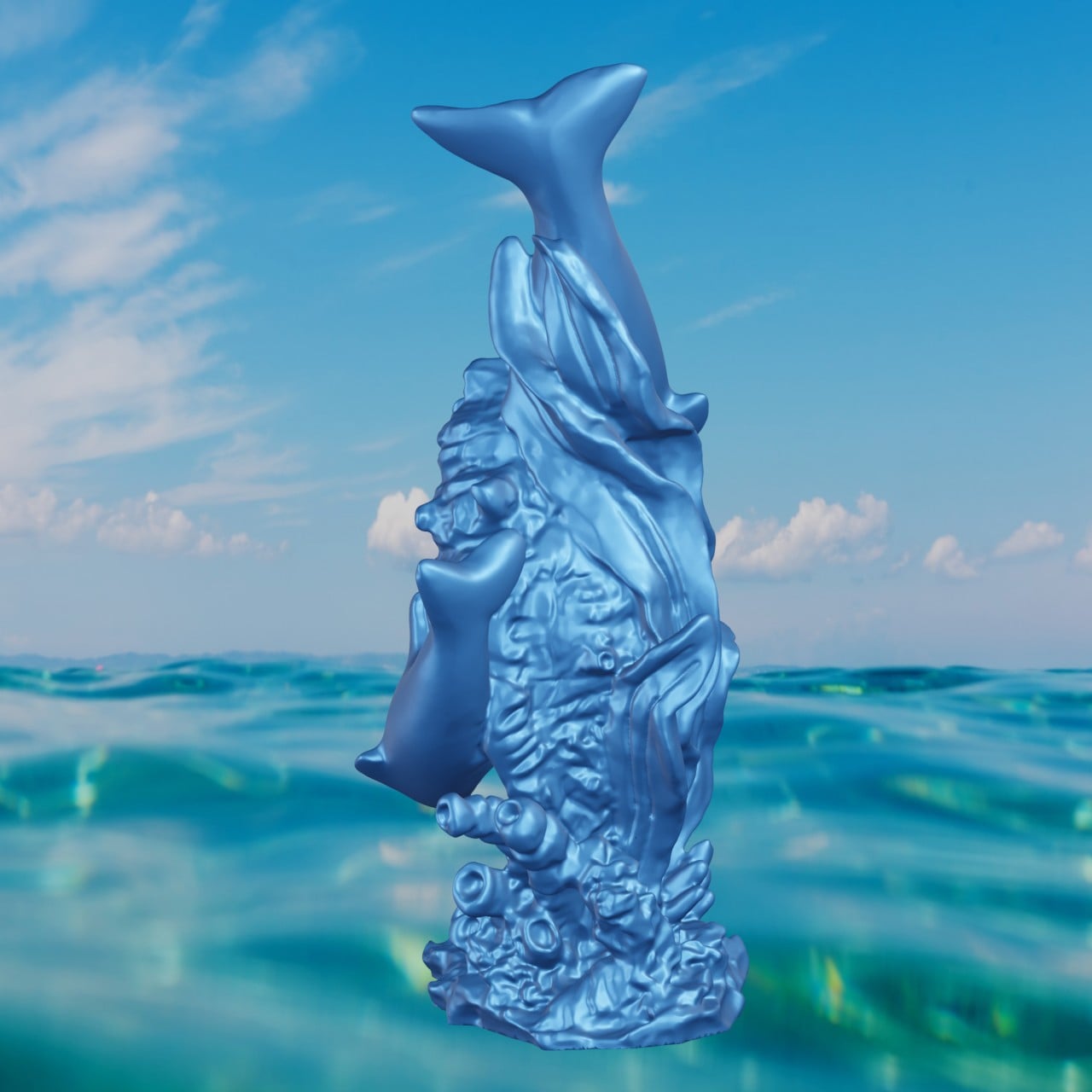 Dolphin seashell lookdown 3d model