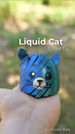 Liquid Cat Fidget Toy Print in Place 3d model