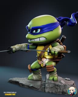 Leo TMNT Chibi - Premium Collectible 3d model