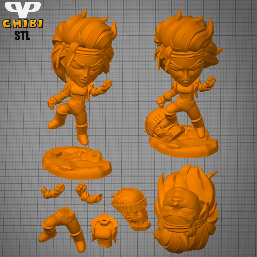 X-Men Rogue Chibi STL for 3D Printing ChibiSTL 3DXM 3d model