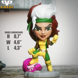 X-Men Rogue Chibi STL for 3D Printing ChibiSTL 3DXM 3d model