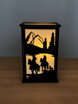 Cowboy Cowgirl Lamp Tea light Candle holder No supports Easy Print 3d model