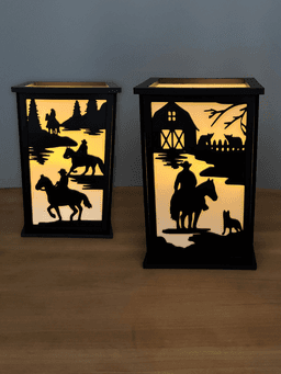 Cowboy Cowgirl Lamp Tea light Candle holder No supports Easy Print 3d model