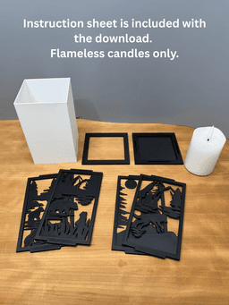 Cowboy Cowgirl Lamp Tea light Candle holder No supports Easy Print 3d model