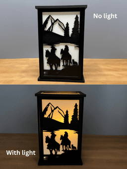 Cowboy Cowgirl Lamp Tea light Candle holder No supports Easy Print 3d model
