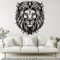 Lion Head Tattoo Style 2D Wall Art/Window Art 3d model