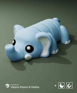 Cute Flexi Pets Elephant (Toy, Keychain & Magnet) 3d model