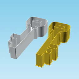 Big key, nestable box (v2) 3d model