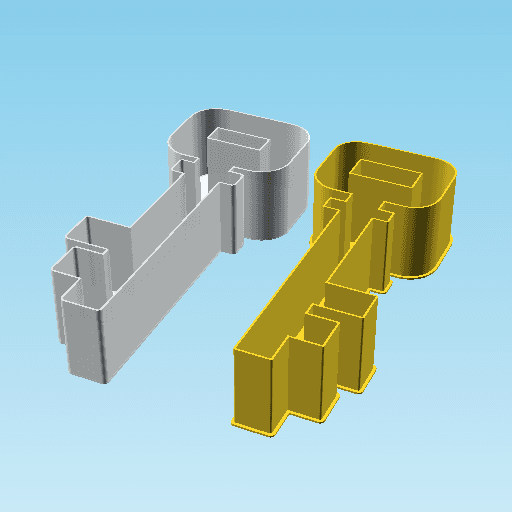 Big key, nestable box (v2) 3d model