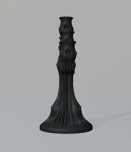 Halloween Haunted Candelabra - Ghost Face Candle Holder - 5-Arm Gothic Candelabra for 22mm Candles 3d model