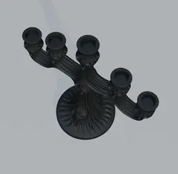 Halloween Haunted Candelabra - Ghost Face Candle Holder - 5-Arm Gothic Candelabra for 22mm Candles 3d model