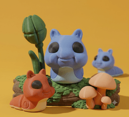 FlexiSlug — Blue Forest Spirit | Articulated Chibi Creature | Print-in-Place 3d model