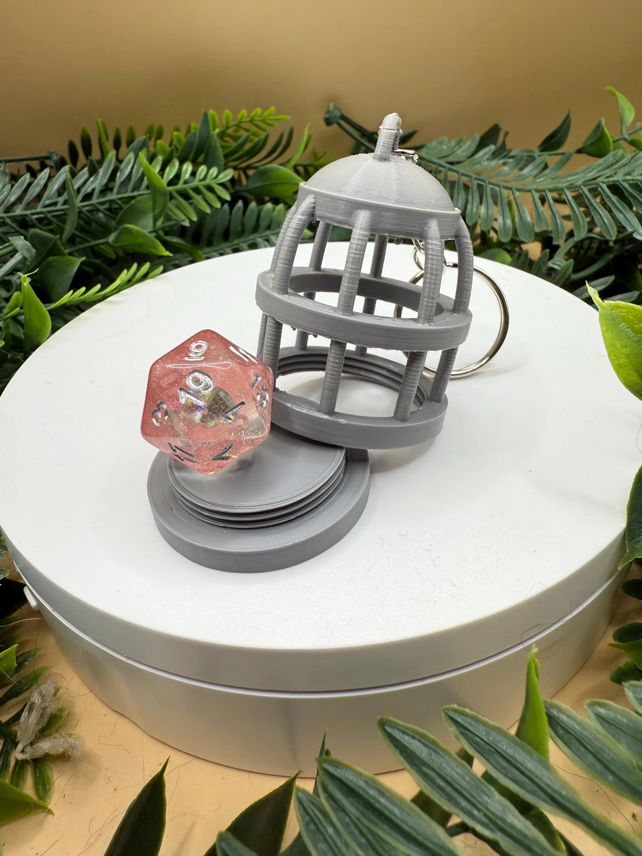 D20 Dice Jail Keychain 3d model