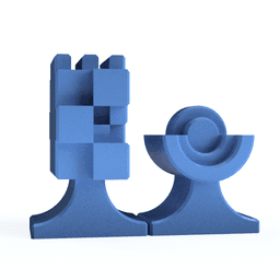 3D Printable STL Brutalist Chess Set | Royalty-Free & Resellable 3d model