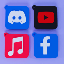 SOCIAL MEDIA KEYCHAINS 3d model