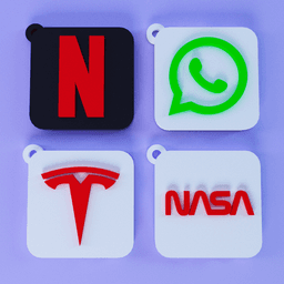 SOCIAL MEDIA KEYCHAINS 3d model