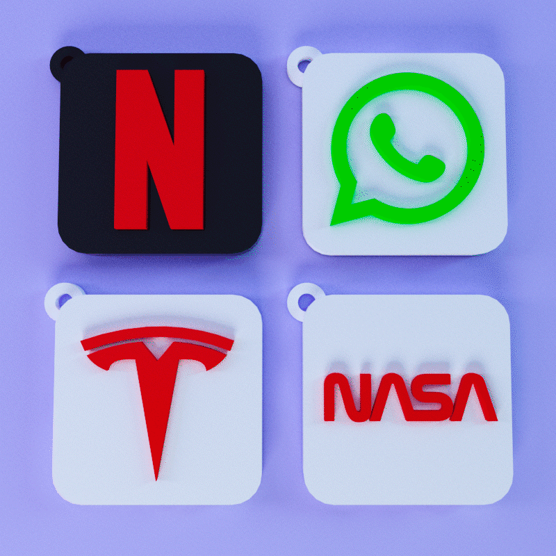 SOCIAL MEDIA KEYCHAINS 3d model