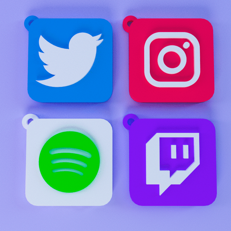 SOCIAL MEDIA KEYCHAINS 3d model