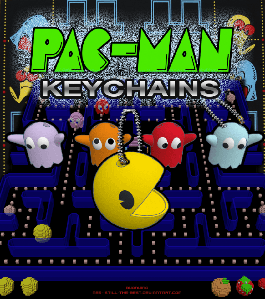 PAC-MAN Keychain Collection 3d model