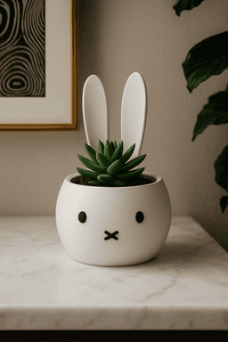 Miffy-Inspired Planter – Kawaii Succulent Pot 3d model