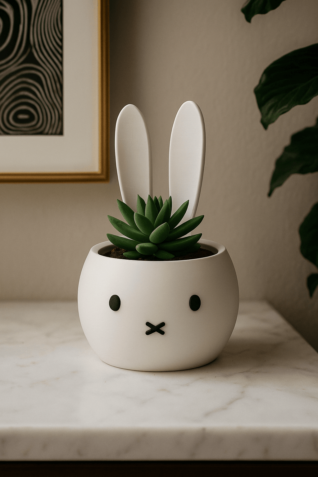 Miffy-Inspired Planter – Kawaii Succulent Pot 3d model