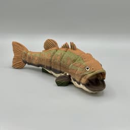 Large Mouth Bass — Fully Articulated Flexy Bass Fish Pre-Painted + Optional Glass Eyes 3d model