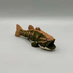 Large Mouth Bass — Fully Articulated Flexy Bass Fish Pre-Painted + Optional Glass Eyes 3d model