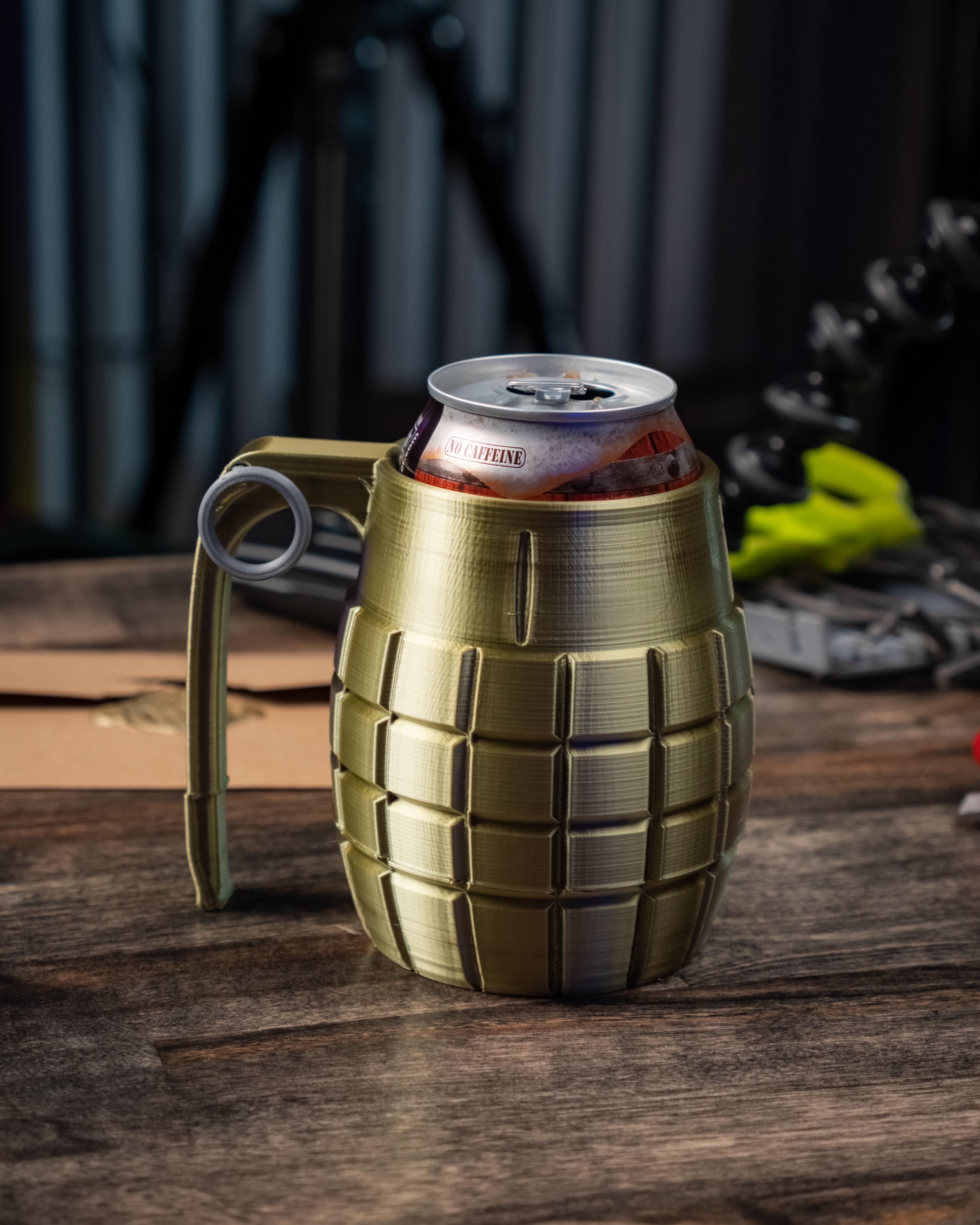 CAN GRENADE! - 12oz Can Cup  - Boom goes the Root Beer! - 3d model