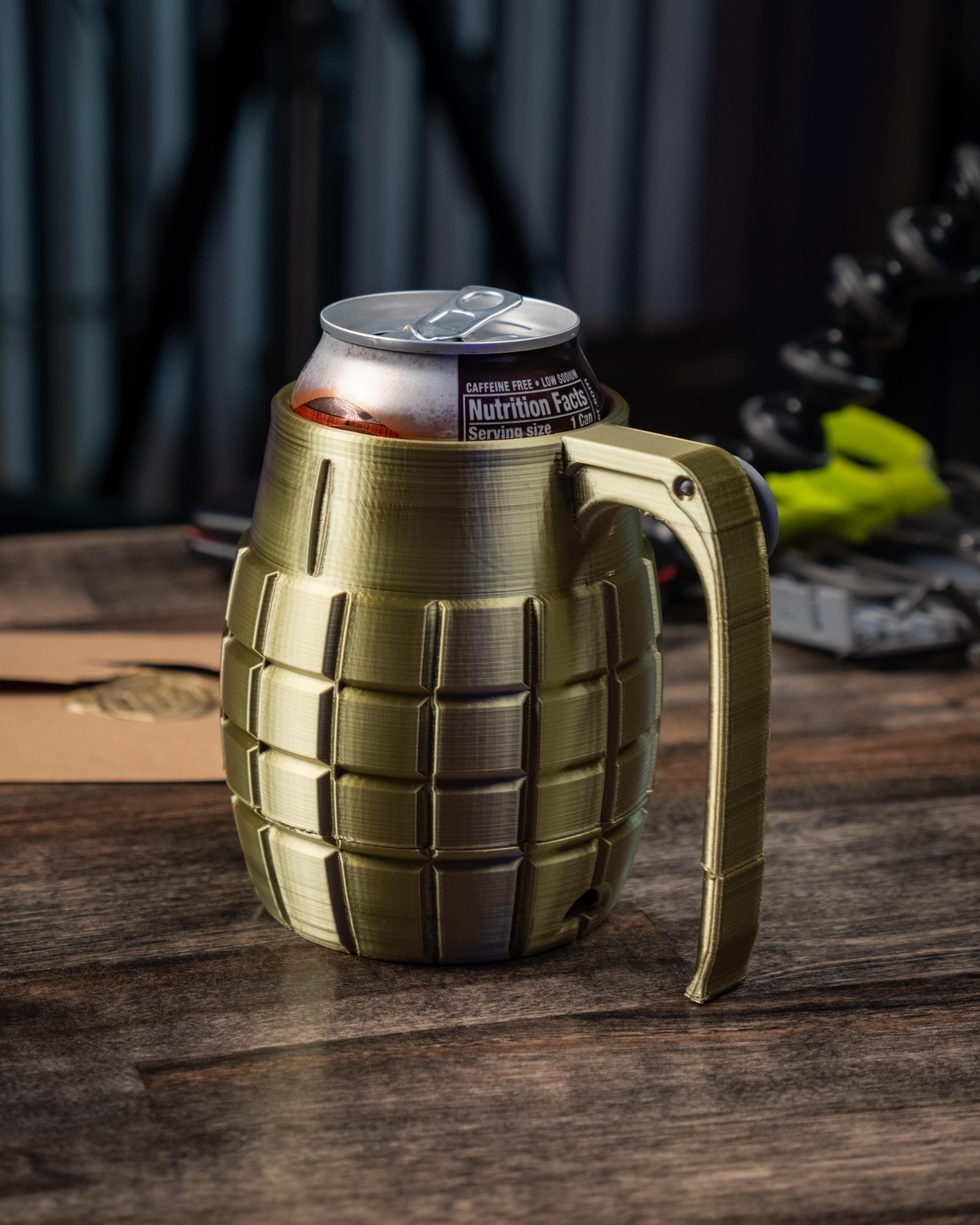 CAN GRENADE! - 12oz Can Cup  - Backside of the Can Grenade - 3d model