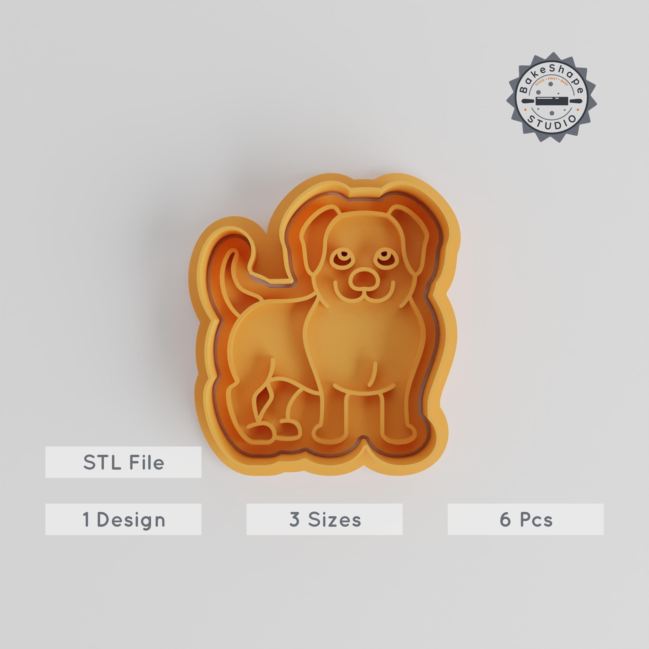 Labrador Cookie Cutter & Stamp Set, Pet Canine Shape for Cookies & Fondant, Includes 6 Pieces, Small-Medium-Large Sizes PRODUCT_5341 3d model