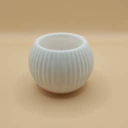 Modern Round Ribbed Candle, (LED) Tealight Holder 3d model
