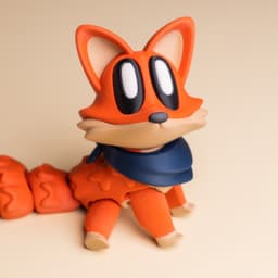 Blob Fox - Articulating Flexi Fidget Art Toy 3d model