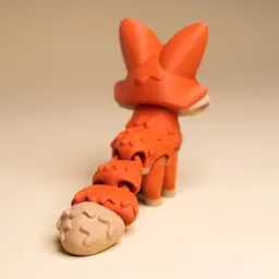 Blob Fox - Articulating Flexi Fidget Art Toy 3d model