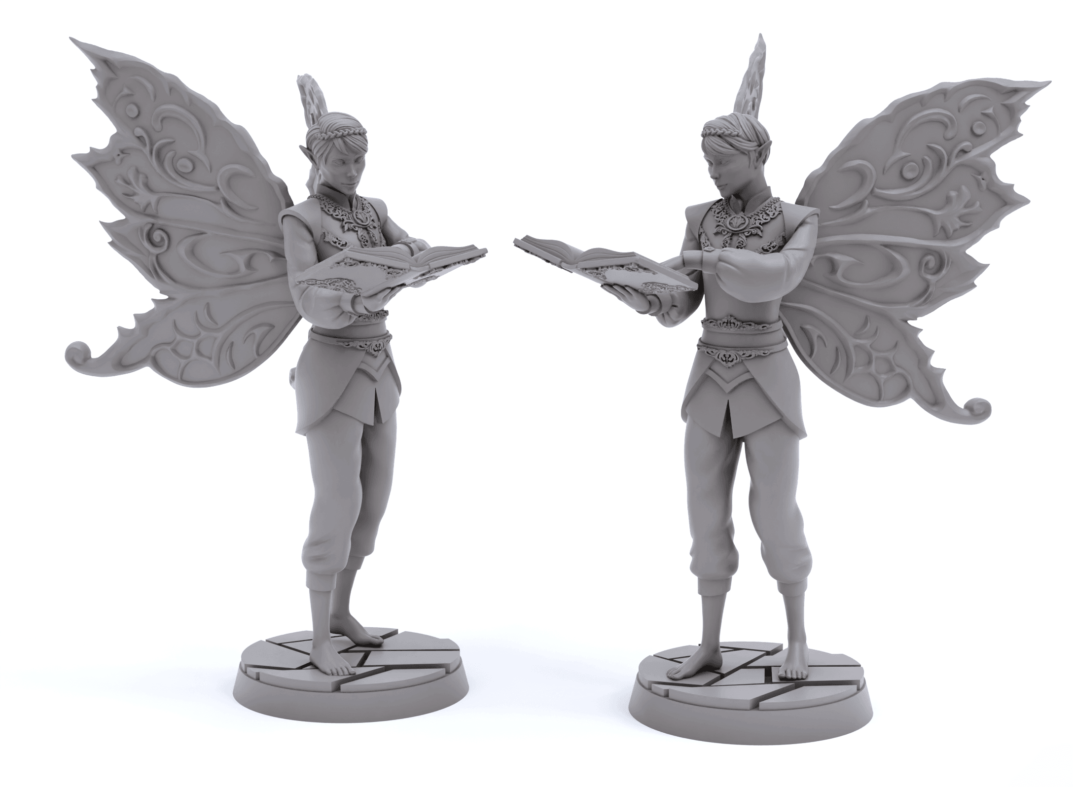 Fairy Attendant Reading Book 3d model