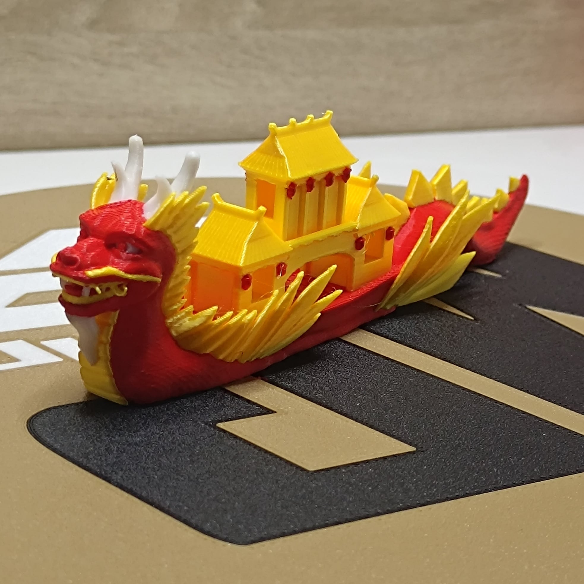 Traditional Chinese Dragon Boat with Pavilion 3d model