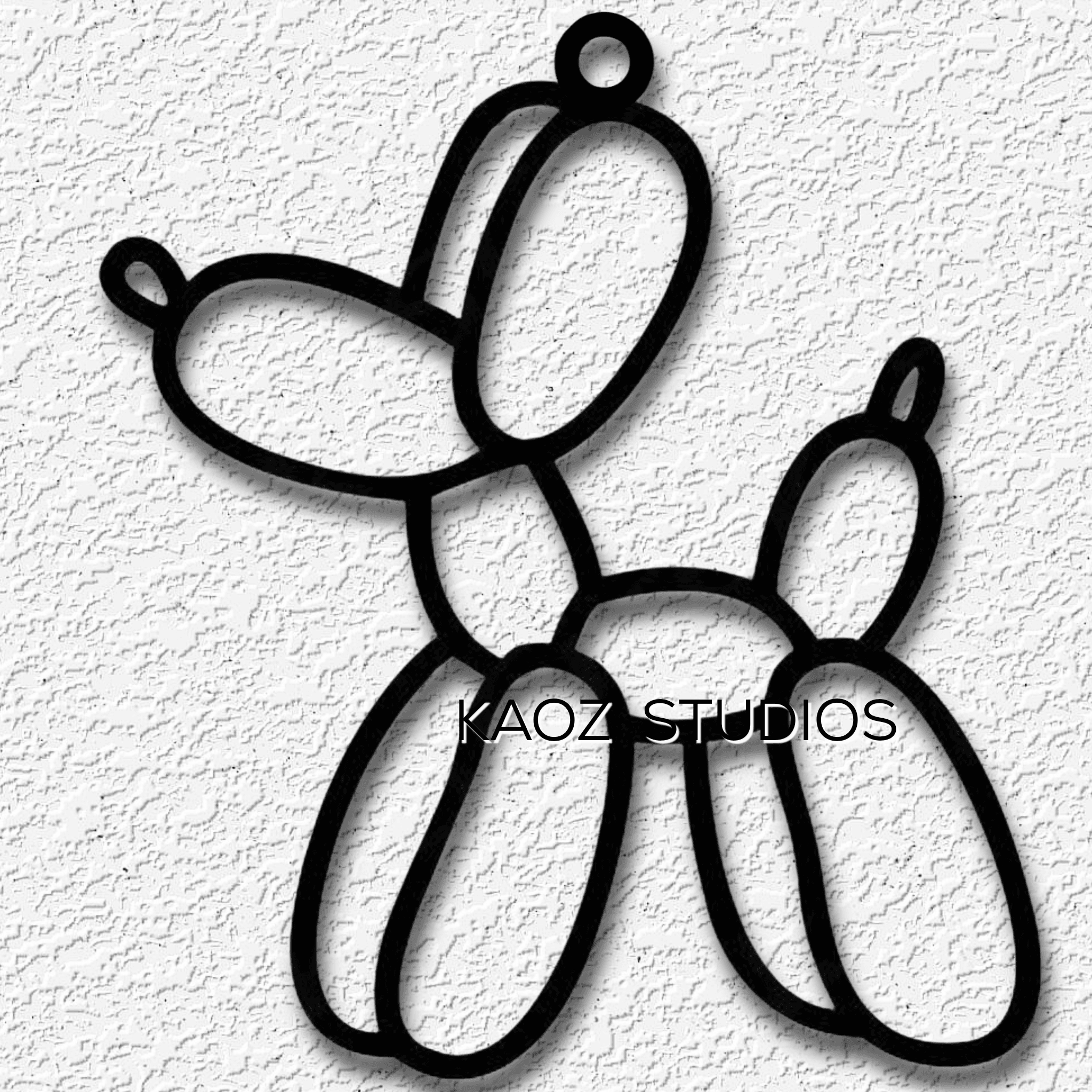 balloon dog charm puppy keychain doggo jewelry 3d model