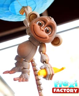 Flexi Factory Monkey with Banana, Tree and 3MF File Included! 3d model