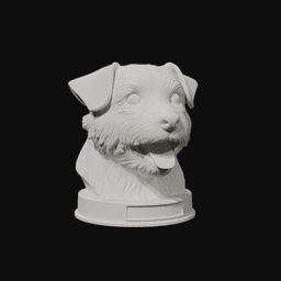 Norfolk Terrier Dog Bust with Nameplate - 3D Printable Dog Lover Gift 3d model