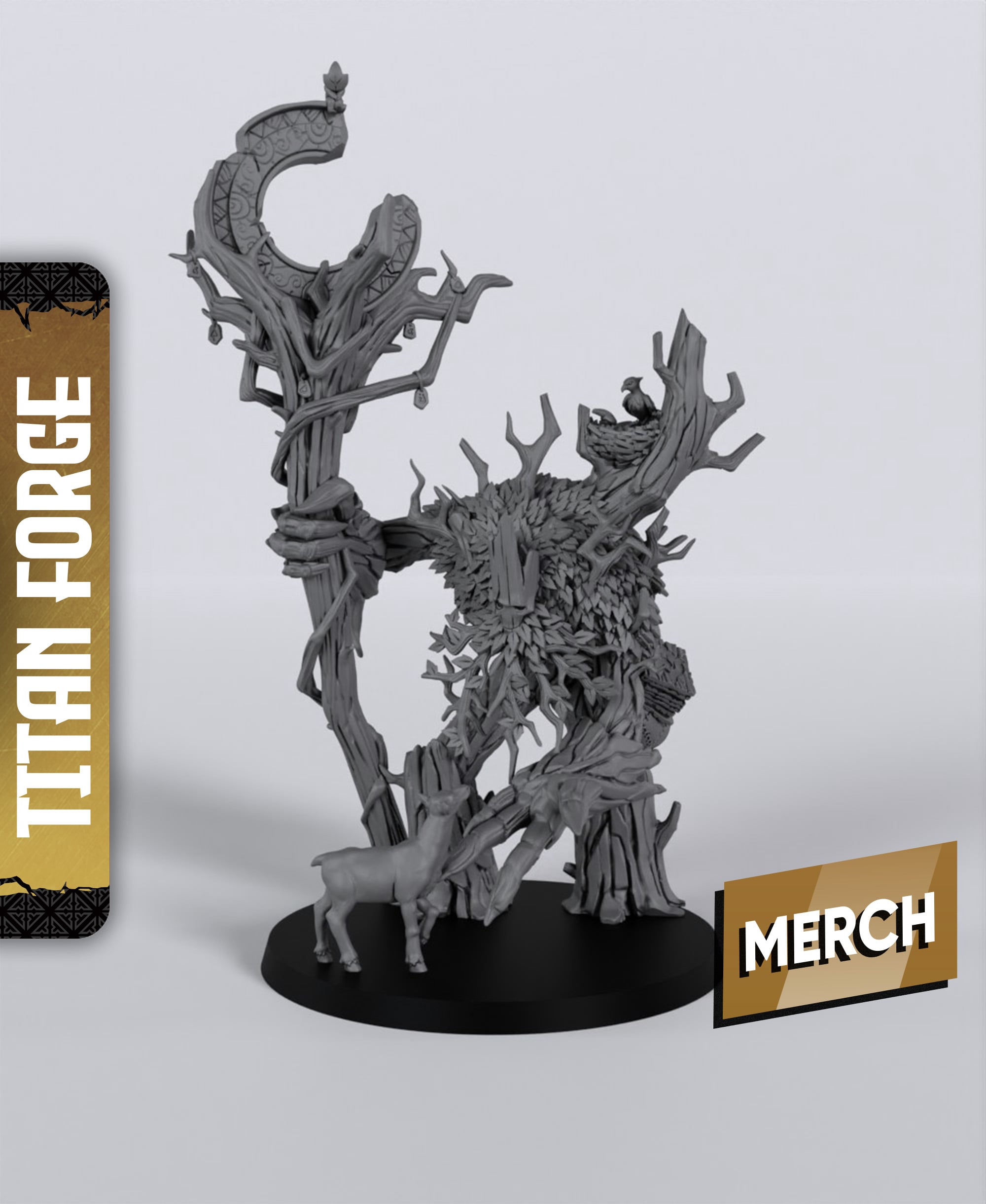 Thicket Shepherd - With Free Dragon - 5e DnD Inspired for RPG and Wargamers 3d model