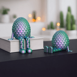 Flexi Dragon Egg | Articulated Easter Decor | Mystery Fantasy Figure with Legs | Basket Stuffer 3d model