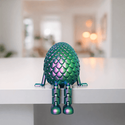 Flexi Dragon Egg | Articulated Easter Decor | Mystery Fantasy Figure with Legs | Basket Stuffer 3d model