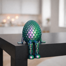 Flexi Dragon Egg | Articulated Easter Decor | Mystery Fantasy Figure with Legs | Basket Stuffer 3d model