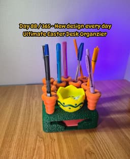 Carrot Patch Desk Organizer with Egg Storage & Pen Holders 3d model