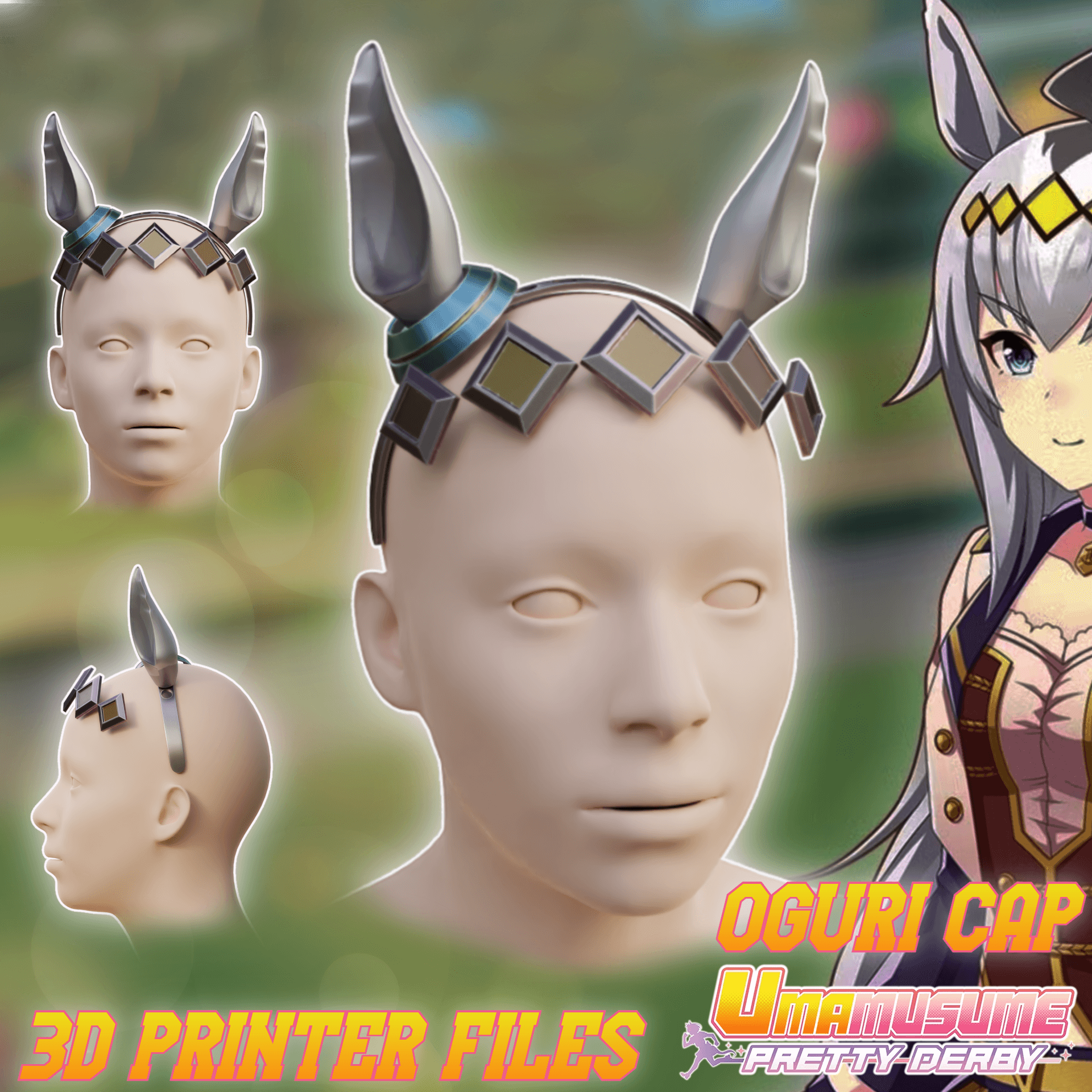 Oguri Cap Ears and hear Accessories Umamusume: Pretty Derby 3d model