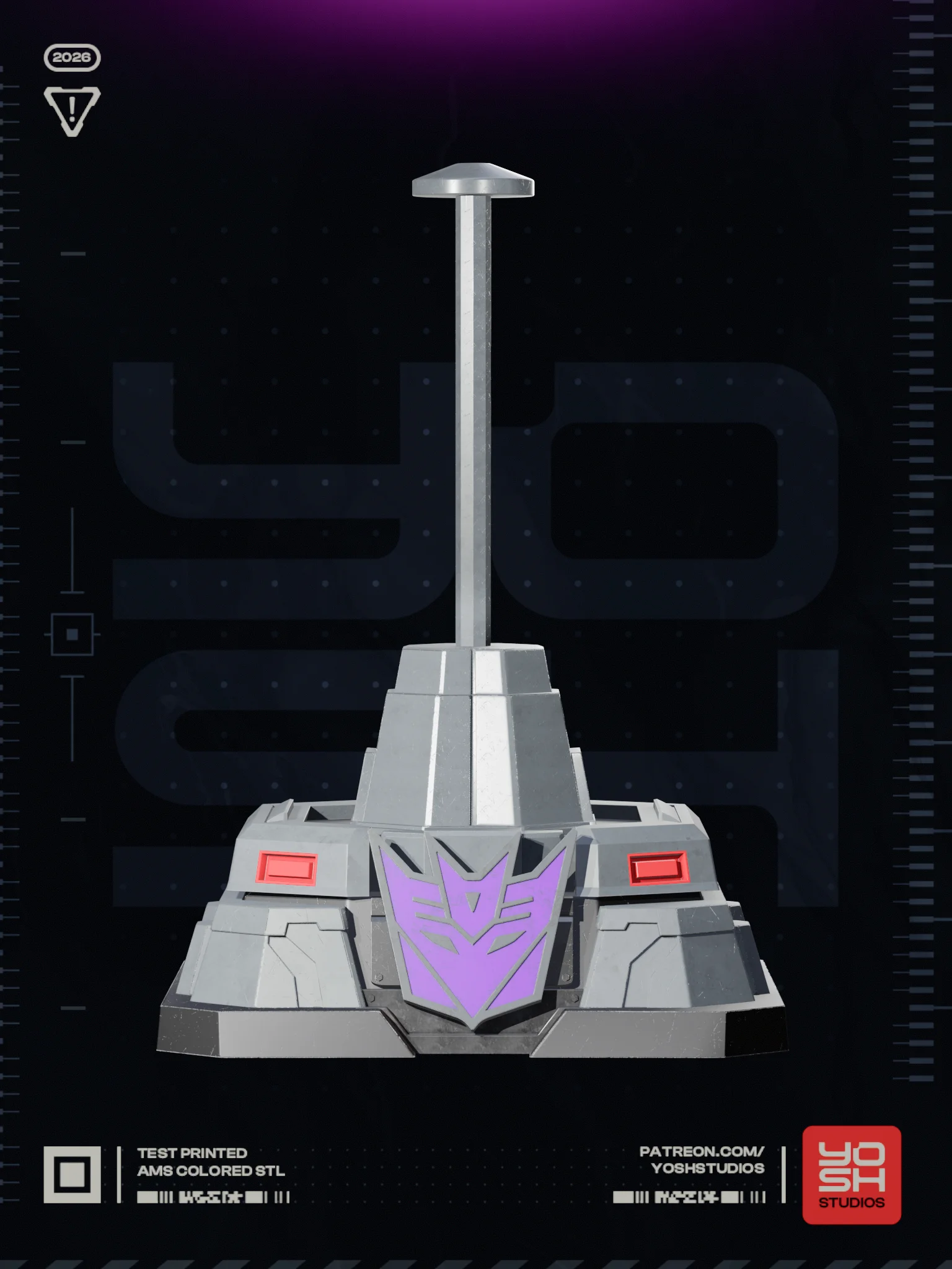 Megatron Helmet Stand COLOR.3mf 3d model