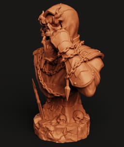 Scorpion Bust STL | Mortal Kombat 3D Print | Flaming Skull 3d model