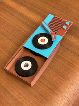 Mini 60s Record Player Slim 3d model